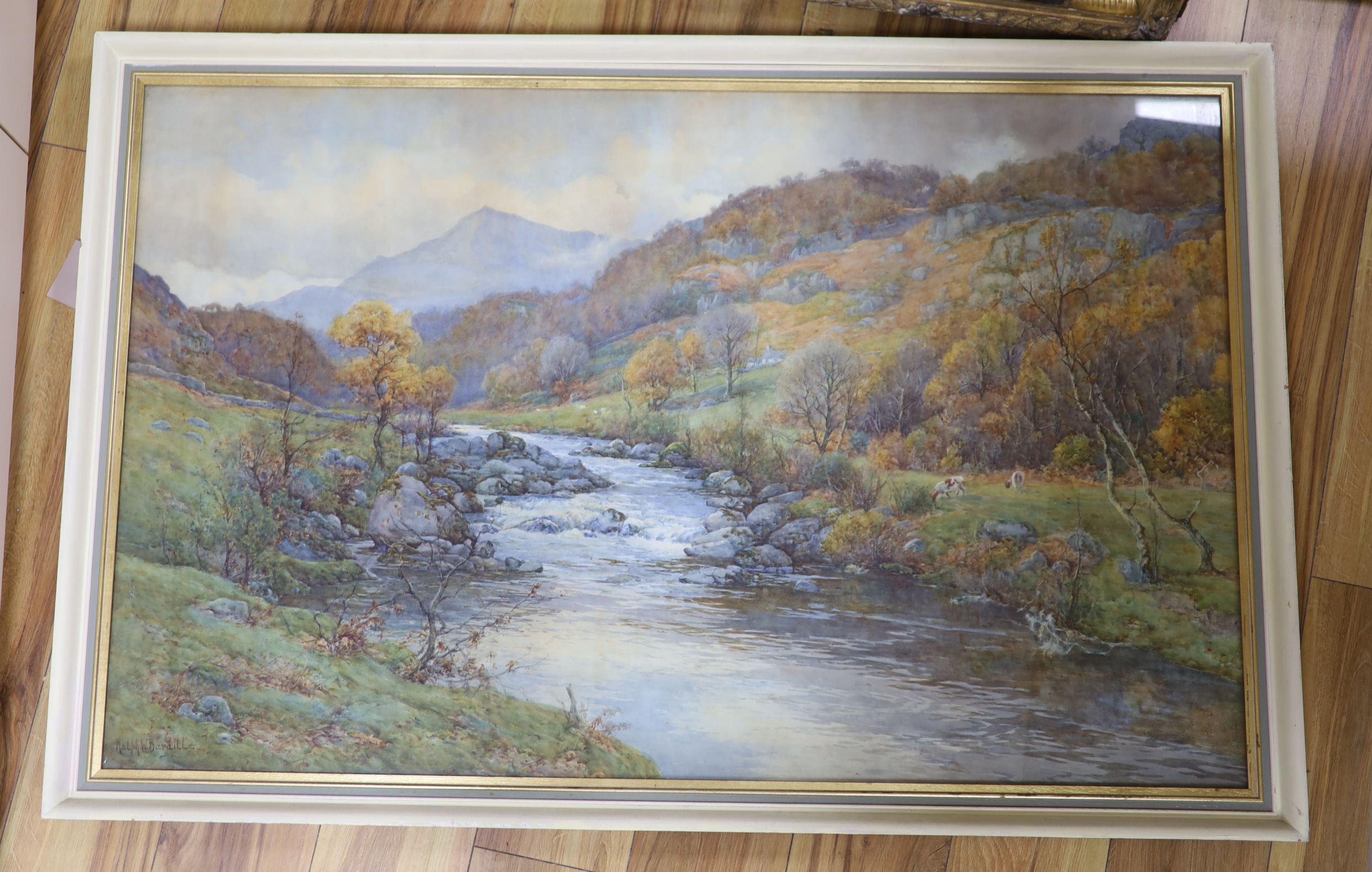 Ralph William Bardill (1876-1935), watercolour, 'The Lledr Valley', signed, 74 x 117cm